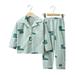 Esaierr Kids Baby Boys Girls Spring Fall Pajamas Pj 2Pcs Outfit Set Little Boys Girls Long-Sleeve Loungewear Outfit Button Casual Cute Sleep Toddler Sleepwear Jammies Outfit Size 1-10Y