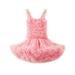 Tengma Toddler Girls Dresses Baby Mesh Tulle Tutu Dress Sleeveless Baby Rainbow Tutu Princess Skirt Dress Princess Dresses Pink S