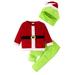 Bjutir Cute Outfits Set For Boys Girls Toddler Christmas Santa Warm Outwear Top Pants Hat Set Outfits Clothes