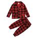 Toddler Boys Girls Outfit Long Sleeve Plaid Cardigan Tops Pants Two Piece Outfits Little Boys Casual Gentleman Clothes Set For Spring Fall