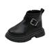 Children Shoes Fashion Boots Girls English Style Single Boots Side Zipper Boys Fashion Buckle Short Boots Fall Winter Clothes For Children