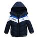 Riforla Kids Zipper Windproof Baby Coat Stripe Boys Girls Jacket Toddler Winter Hooded Boys Coat&jacket Toddler Winter Coat for Boys Navy L