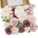 ACMDL 1pc Artificial Flowers Combo Box Set Blush Pink Silk Fake Flowers Roses Bridal Bouquets Out/Indoor DIY Centerpieces Flowers For Decoration Arrangements Party Baby Shower