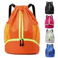 Unisex Drawstring Backpack Large Oxford Gym Bag Waterproof Travel Bag Student Backpack Durable Sports Bag with Shoe Compartment Orange