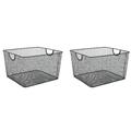 Ybm Home Household Wire Mesh Open Bin Shelf Storage Basket Organizer Black For Kitchen Pantry Cabinet Fruits Vegetables Pantry Items Toys 10â€� x 9â€� x 6â€� 2-Pack Black