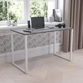 Industrial Modern Desk-47 L Grade Home Office Desk-Rustic Gray/White