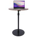 Side Table Round Side Table Laptop Bed Side Table Height Adjustable 57.5-85cm Floor Standing Sofa End Side Table for Bedroom Living Room Office