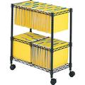 FANGL 2-Tier Rolling File Cart Fits Letter and Legal-Size Hanging Folders Steel File/Folder Cart