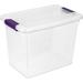 Large Clip Box Stackable Small Storage Bin with Latching Lid Plastic Container to Organize Paper Office Clear Base and Lid 6-Pack