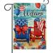 Welcome 4th of July Chair Patriotic Garden Flag Double Sided America Beach Coastal Flower Decorative Yard Outdoor Home Small Decor American Flag Nautical Summer Outside House Decoration 12x18