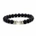 GHYJPAJK TPALPKT Natural Black Volcanic Lava Stone Dumbbell Bracelet Black Matte Beads Gym Bracelets Lava Rock Bracelet Natural Stone For Women Men Fitness Barbell Jewelry Gifts