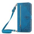 Hee Hee Smile Phone Case for Nokia G10 With Long Lanyard Case Zipper Leather Wallet Shell Zipper Wallet Flip Case Phone Cover Wrist Strap