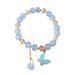 GHYJPAJK Bracelet Crystal Butterfly Bracelet Glass Bead Crystal Bracelet Gift F9O8