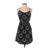 Madewell Casual Dress - Mini Halter Sleeveless: Black Damask Dresses - Women's Size 00