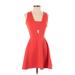 Design Lab Lord & Taylor Casual Dress - A-Line: Red Solid Dresses - Women's Size Small