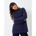 Crew Clothing Womens Lambswool Rich Button Detail Jumper - 10 - Navy Mix, Navy Mix,Camel Mix