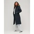 Superdry Womens Hooded Longline Puffer Coat - 8 - Navy, Navy