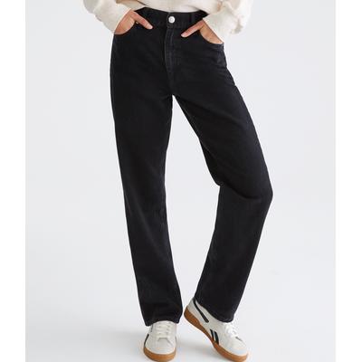 Aeropostale Womens' High-Rise Baggy Jean - Black - Size 00 S - Cotton