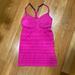 Lululemon Athletica Tops | Lululemon Power Y Tank Top Built In Bra Ruched Ribbed Stretch | Color: Pink | Size: 6