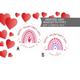 Valentines Stickers - Boho Rainbow Label Kids Sticker Girls Valentine Favor Idea Happy Day Party