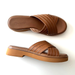 Madewell Shoes | Madewell Criss Cross Leather Slides Brown Size 10.5 Nib | Color: Brown | Size: 10.5