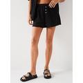 V by Very Frayed Hem Beach Shorts - Black, Black, Size 8, Women