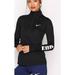 Nike Jackets & Coats | Nike Np Wm Silo Women’s Long Sleeve Half Zip Black Athletic Pullover Top Size Xs | Color: Black/White | Size: Xs