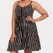 Torrid Dresses | (Nwt) Torrid Skater Midi Dress Black Rust White Striped Elastic Band Bow - 2x | Color: Black/White | Size: 2x