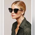 Free People Accessories | Free People West Side Club Master Oversized Sunglasses In Black & Gold | Color: Black/Gold | Size: Os