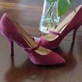 Nine West Shoes | Nine West Burgundy Suede Heels Size 9 | Color: Purple | Size: 9