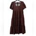 Madewell Dresses | Madewell -Aidy Square Neck Tiered Midi Dress Size 6 Preowned Floral Brown. | Color: Brown | Size: 6