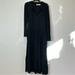 Free People Dresses | Free People Beach V Neck Collared Long Sleeve Tiered Maxi Dress Black Oversized | Color: Black | Size: S