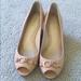 Coach Shoes | Peach/Pink Coach Wedged Heels | Color: Cream/Gold | Size: 7.5