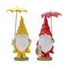 Garden Gnome With Umbrella And Woodland Animals (Set Of 2) by Melrose in Red