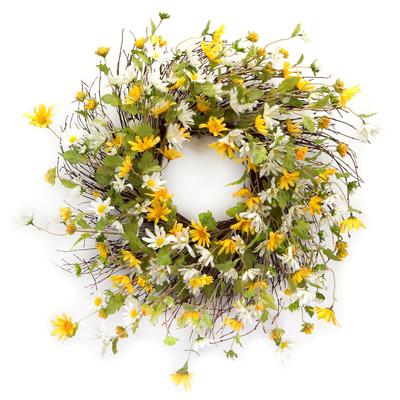 Mixed Daisy Floral Wreath 24