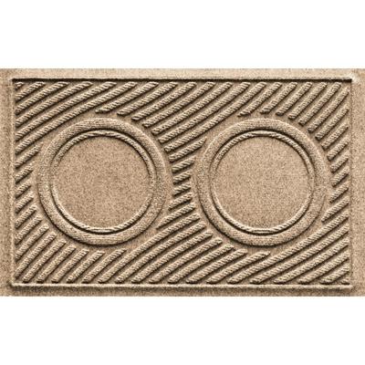 Dog Bowl Waves Pet Feeder Mat by WaterHog in Camel