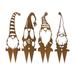 Metal Gnome Garden Stake (Set Of 4) by Melrose in Brown