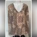 Anthropologie Tops | Anthropologie Easel Women’s Floral Boho Sheer Long Sleeve Patchwork Blouse Small | Color: Brown/Tan | Size: S