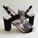 Anthropologie Shoes | Anthropologie Block Heels Metallic Fringe Size 38 | Color: Black/Silver | Size: 38eu