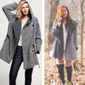 Free People Jackets & Coats | Free People Satellite Image Tweed Hooded Wool Blend Swing Coat Size Xs | Color: Black/White | Size: Xs