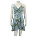Free People Dresses | Free People Dress Womens Medium Happy Heart Mini Ruched V-Neck Blue Green Floral | Color: Blue/Green | Size: M