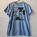 Disney Tops | Disney Funny Cheeky Mickey Mouse Light Blue Faded Short Sleeve Tee Size Medium | Color: Blue | Size: M