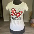 Disney Shirts & Tops | Girls' Minnie Mouse Bow Short Sleeve T-Shirt Size Large | Color: Red/White | Size: Lg