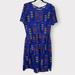 Lularoe Dresses | Lularoe Patterned Skater Dress 3xl | Color: Blue/Red | Size: 3xl