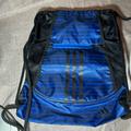 Adidas Bags | Adidas Cinch Sack Backpack Unisex | Color: Black/Blue | Size: 13.5”L X 18”H