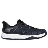 Skechers Women's Slip-ins Relaxed Fit: Viper Court Reload Sneaker | Size 7.0 | Black/White | Textile/Synthetic | Vegan | Machine Washable | Arch Fit