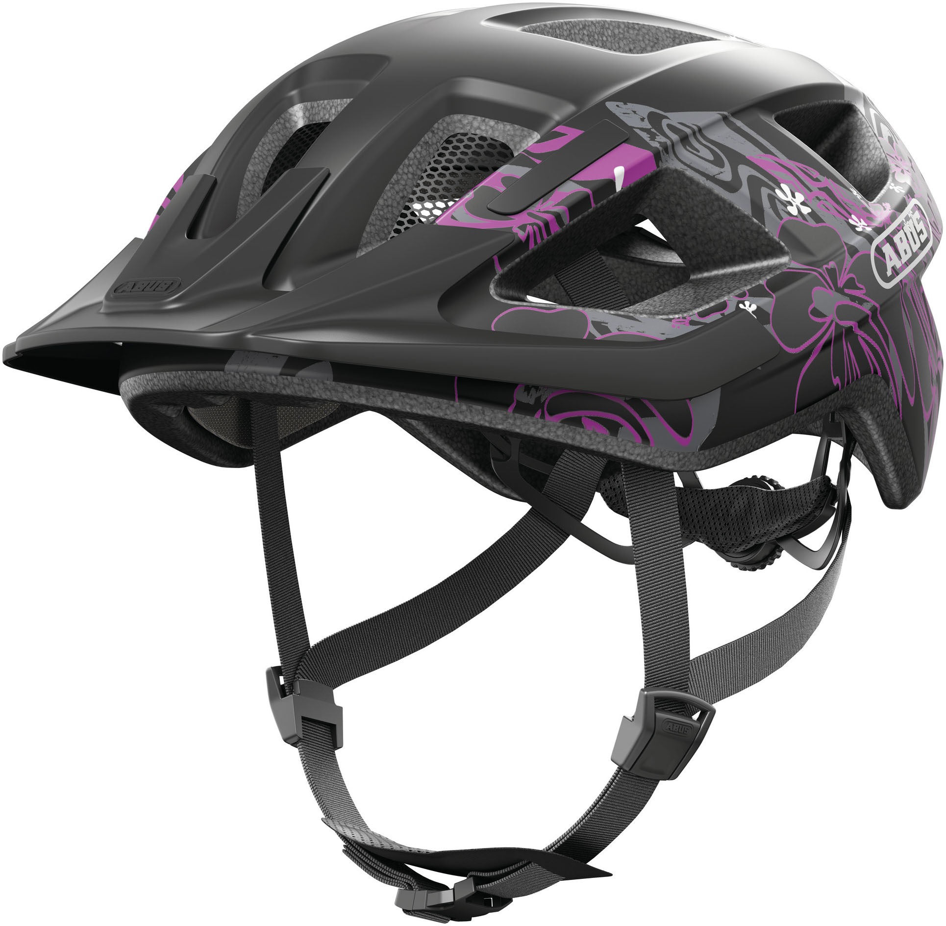 Fahrradhelm ABUS "ADURO 3.0" Gr. L, schwarz (maori schwarzberry), Helme, L Kopfumfang: 58cm - 62cm Image