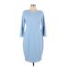 Calvin Klein Casual Dress: Blue Solid Dresses - Women's Size 12