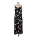 J.Crew Factory Store Casual Dress - Slip dress: Black Floral Motif Dresses - Women's Size Small