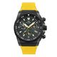 TW Steel ACE Diver Mens 44mm Quartz Watch with Black Dial Yellow Silicon Strap, and Date Calendar ACE414
